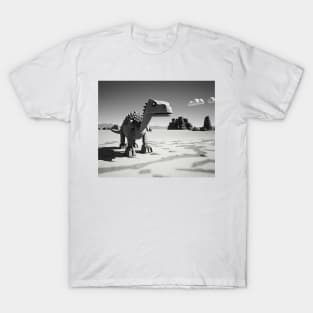 Pixelated T-Rex chrome Game no internet T-Shirt